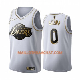 Maillot NBA Los Angeles Lakers Kyle Kuzma 0 Nike 2019-20 Blanc Golden Edition Swingman - Homme
